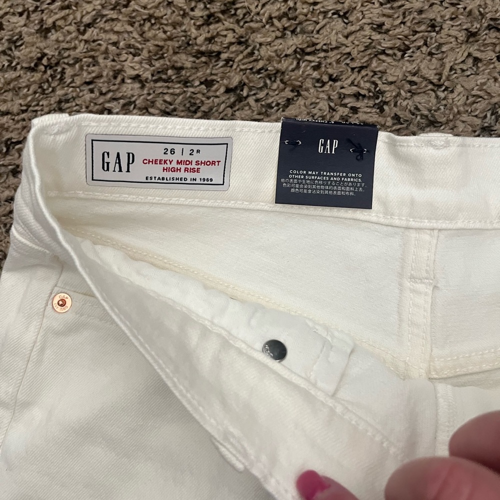 White jean shorts